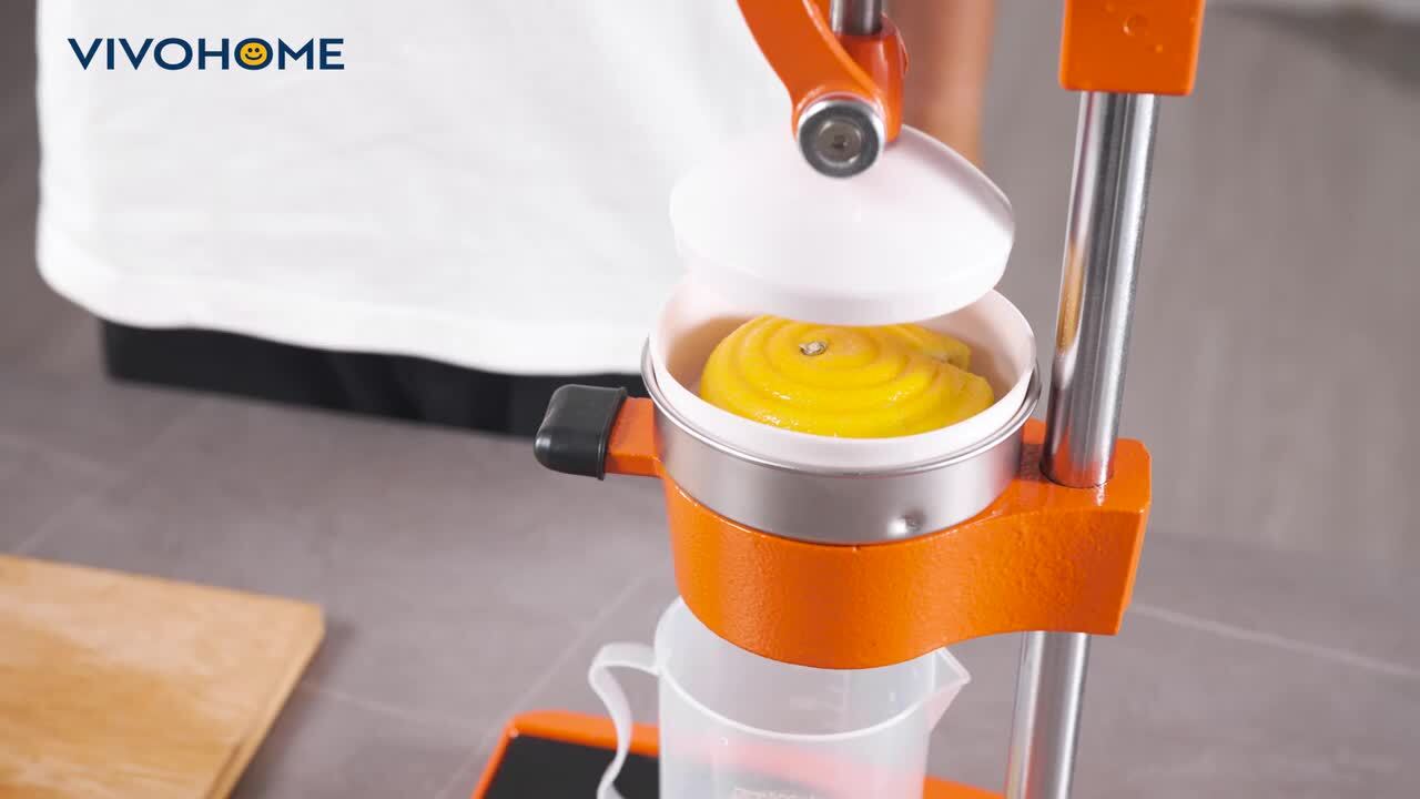 VIVOHOME Stainless Steel Orange Manual Hand Press Orange Juicer Machine  VH1608-OR