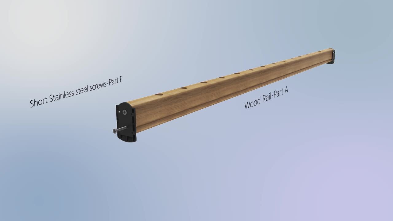 Veranda 37 in. x 6 ft. Brown Wood with Deck Rail Kit PTL edge