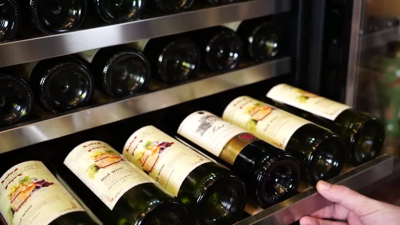 LANBO 153 Bottle Seamless Stainless Steel Dual Zone Wine