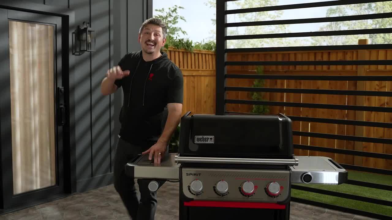 Weber Spirit E-325 3-Burner Liquid Propane Gas Grill in Black with Sear Zone and Grill Cover 1501583