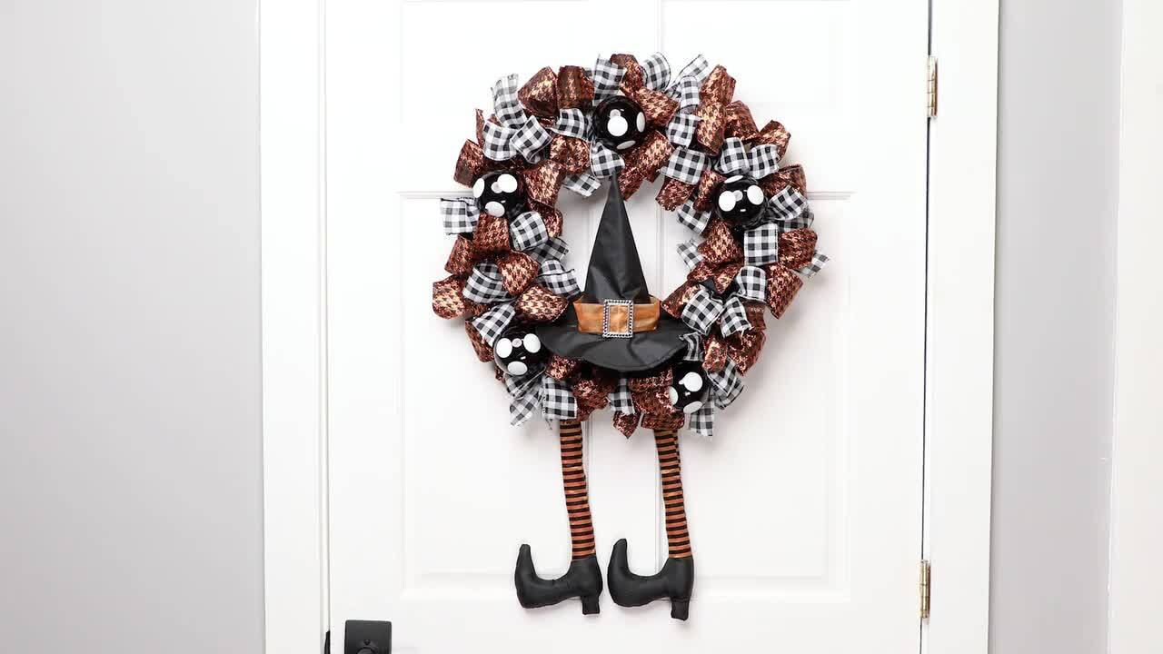 Northlight 24 in. Orange and Black Witch with Bows Halloween