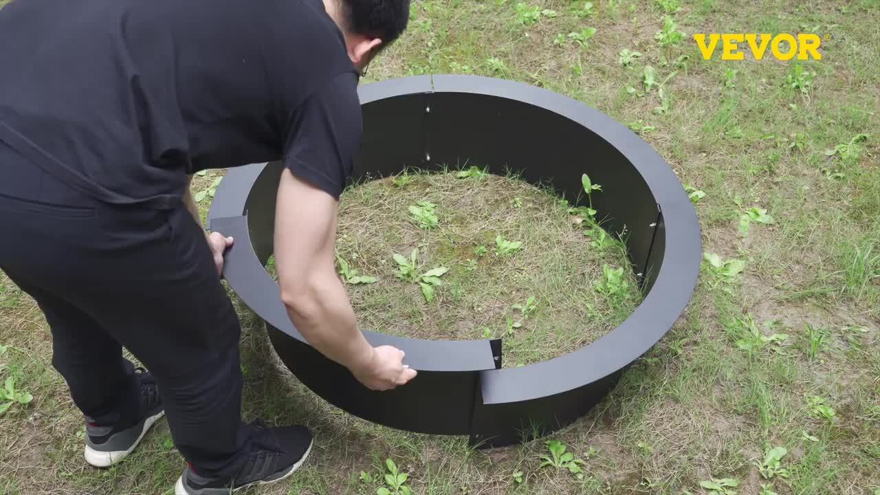 VEVOR 36 in. Dia x 10 in. H Park Style Grill Fire Pit Ring