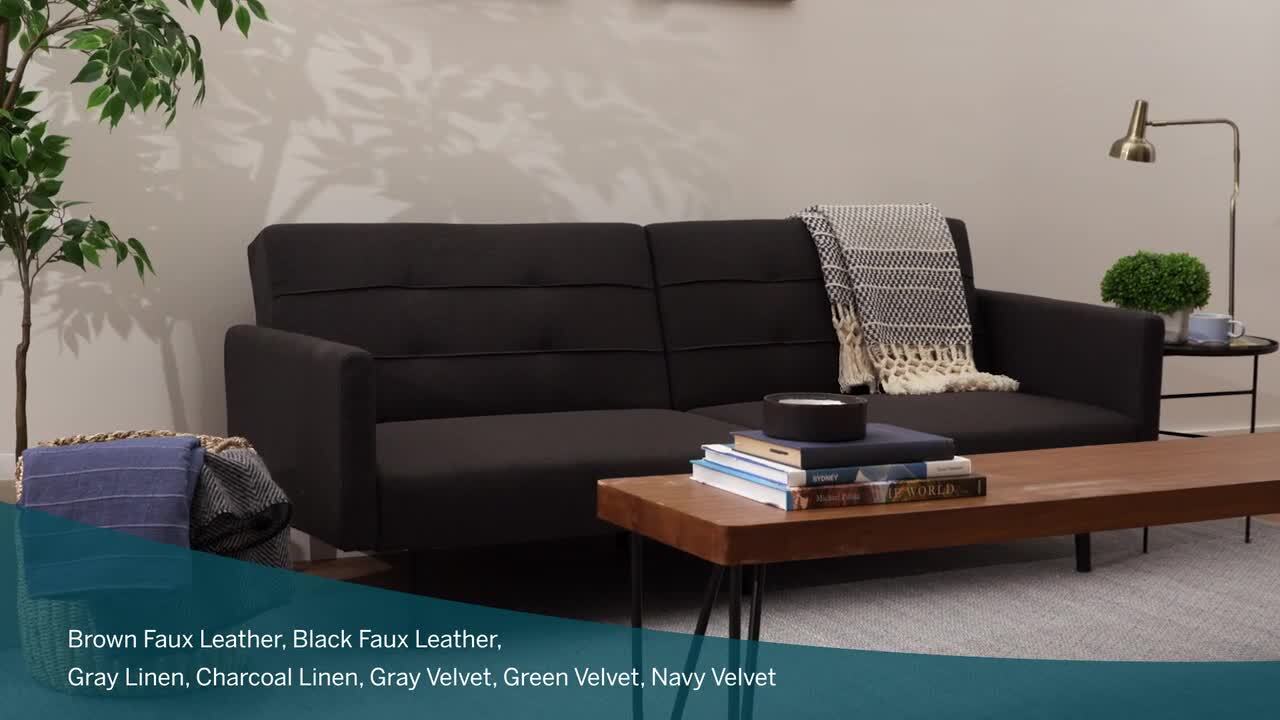 Leather futon online chair