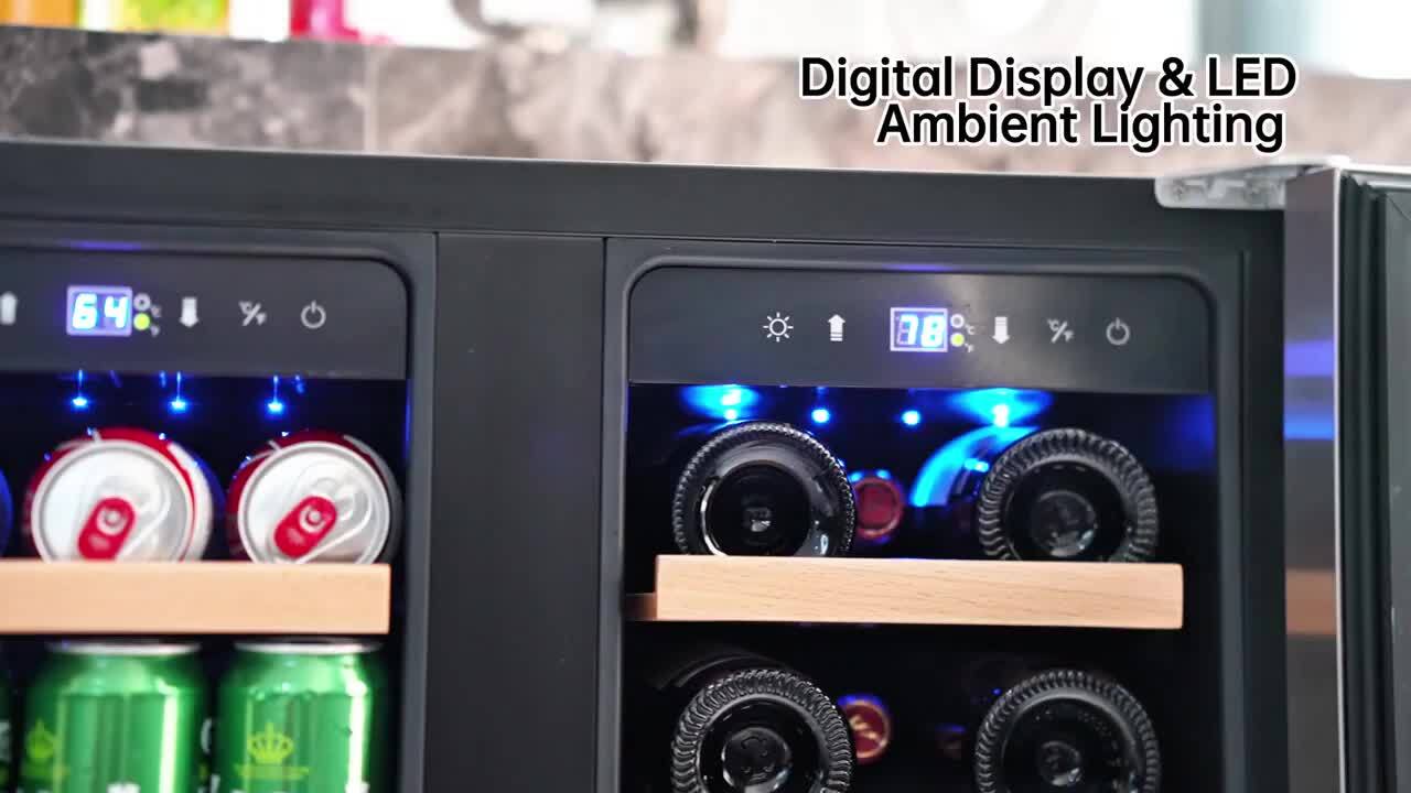Velivi 24 in.Dual Zone 18-Wine Bottles and 88-Can Built-In and