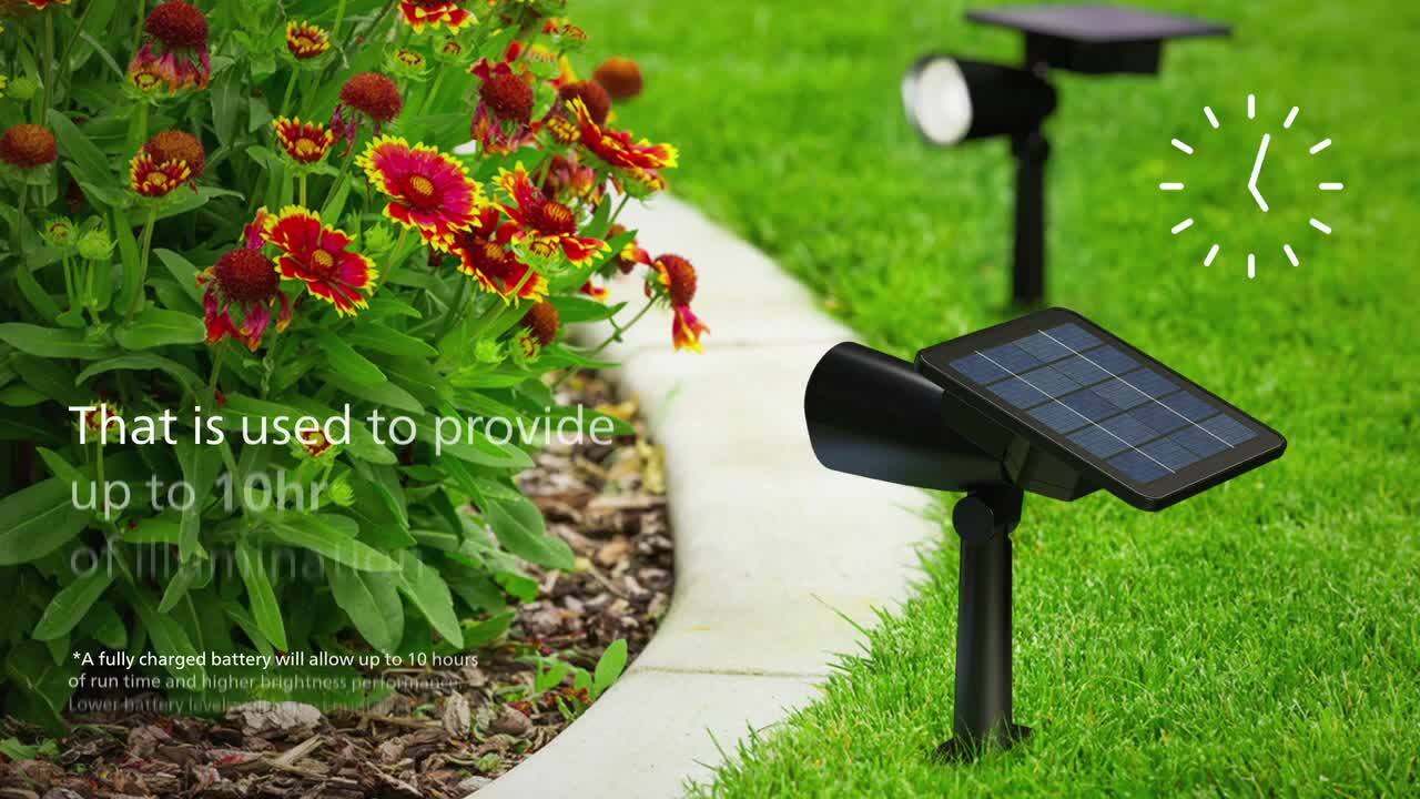 Philips 100 Lumen Ashlyn Outdoor Solar LED Spot or Wall Mount Light Black  High Brightness Weather Resistant (1-Pack) 590042, image size:1280x720