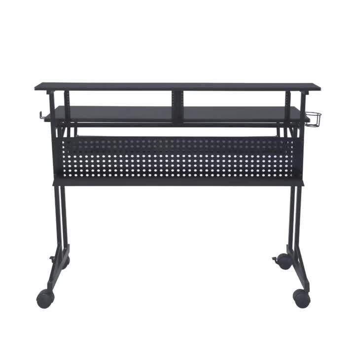 Acme Furniture Suitor 28 in. Rectangular Black Metal Writing Desks