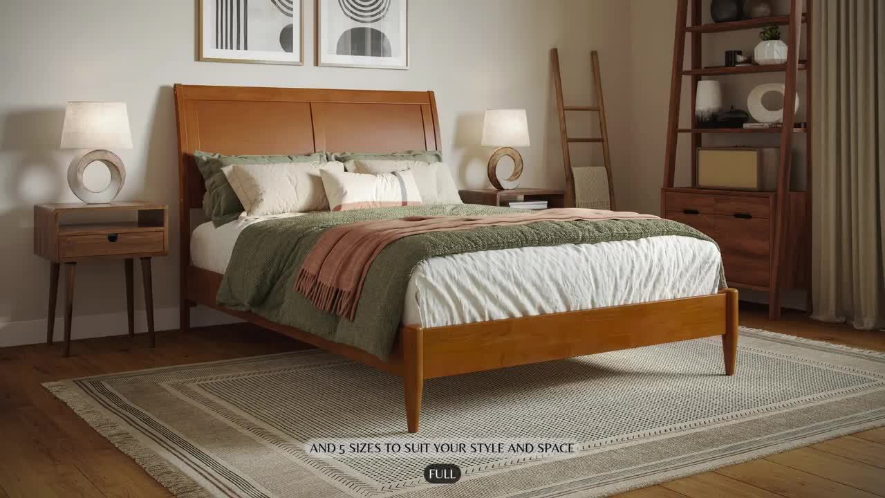 AFI Lylah White Solid Wood Frame King Platform Bed with