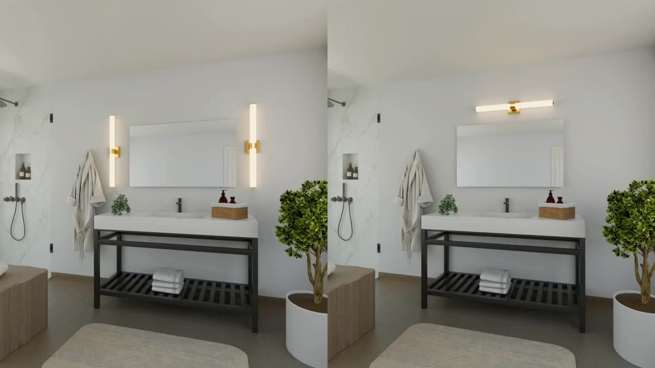KAISITE 23.in 1-Light Gold LED Vanity Light Bar, Dimmable Bathroom