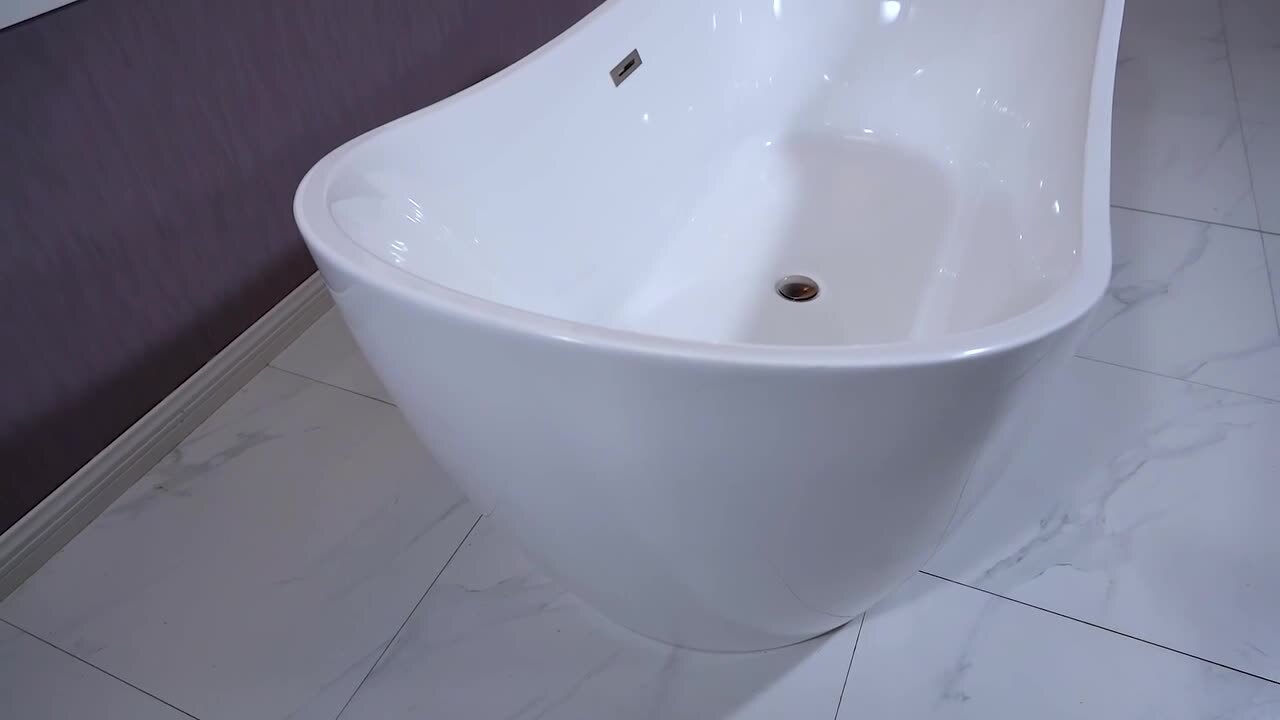 71 Carzer Acrylic Double-Slipper Freestanding Tub
