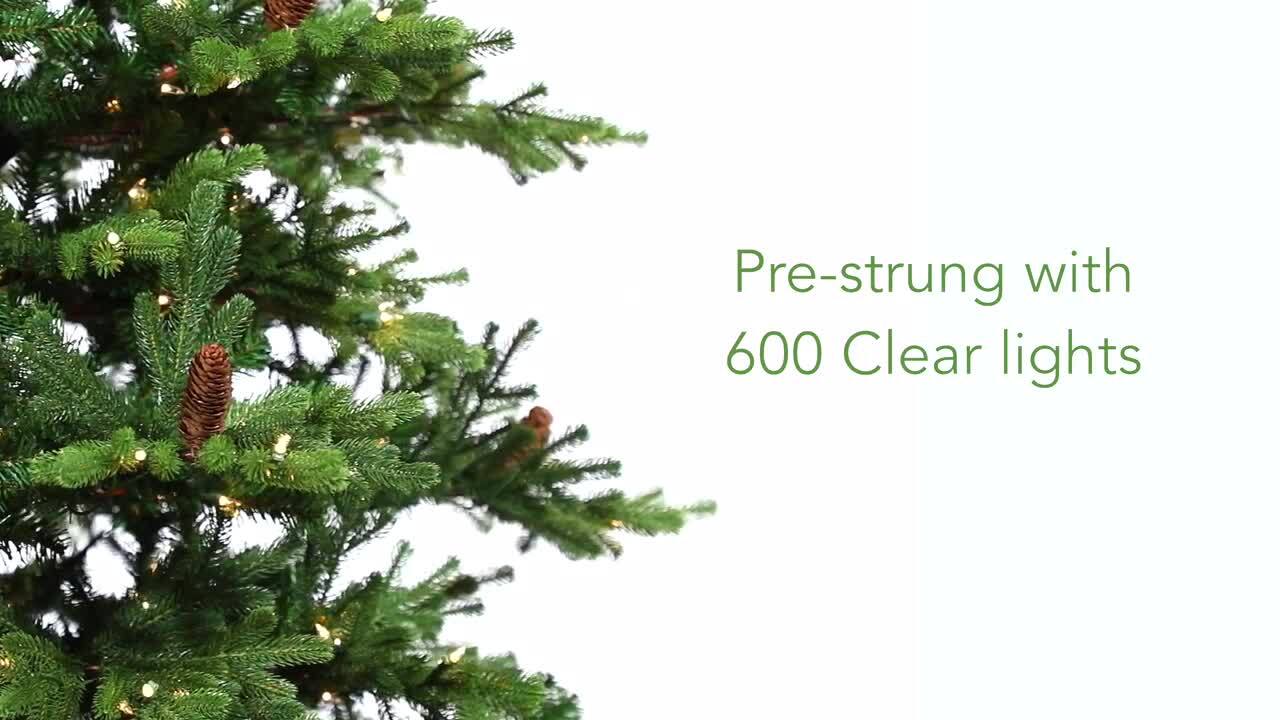 Nearly Natural 3.5 ft. Yukon Mountain Fir Artificial Christmas Tree with 50  Clear Lights and Pine Cones in Bronze Metal Planter T2289 - The Home Depot