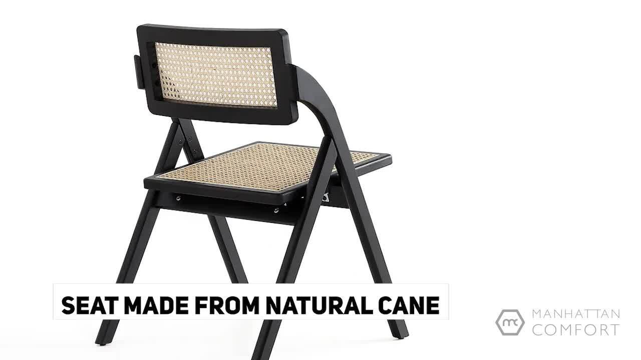 Manhattan Comfort Lambinet Nature Cane Folding Dining Side Chair