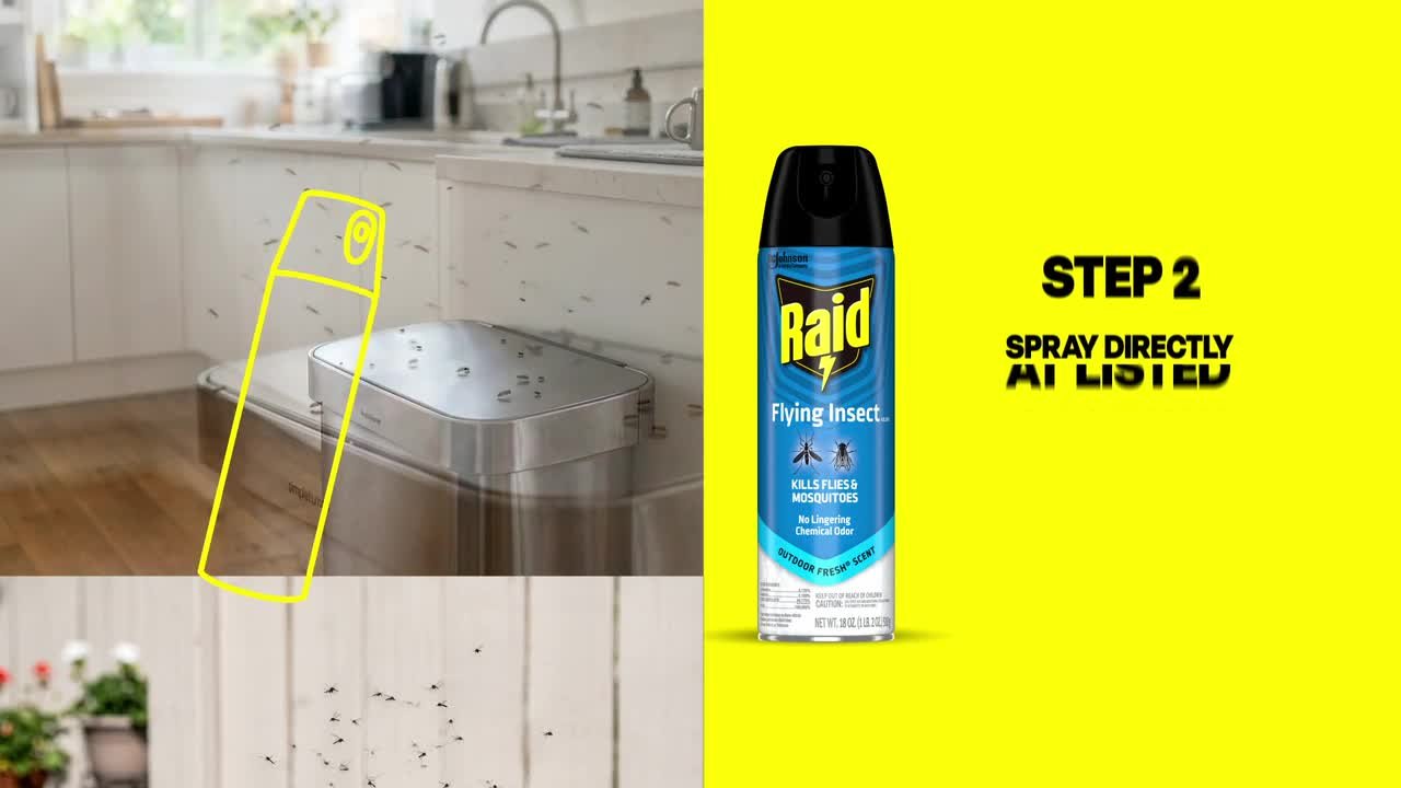 Raid Flying Insect Killer 7 Insecticide Aerosol Spray, Outdoor Fresh, 20 oz