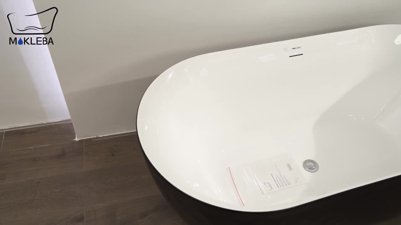 Mokleba 47 in. Acrylic Freestanding Flatbottom Japanese Soaking