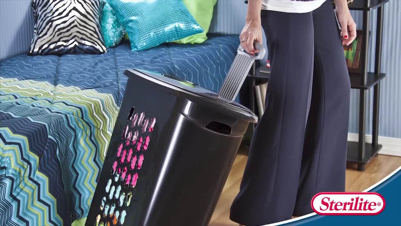 Sterilite Laundry Hampers with Lift-Top Wheels and Pull Handle (3-Pack) - Thumbnail 2
