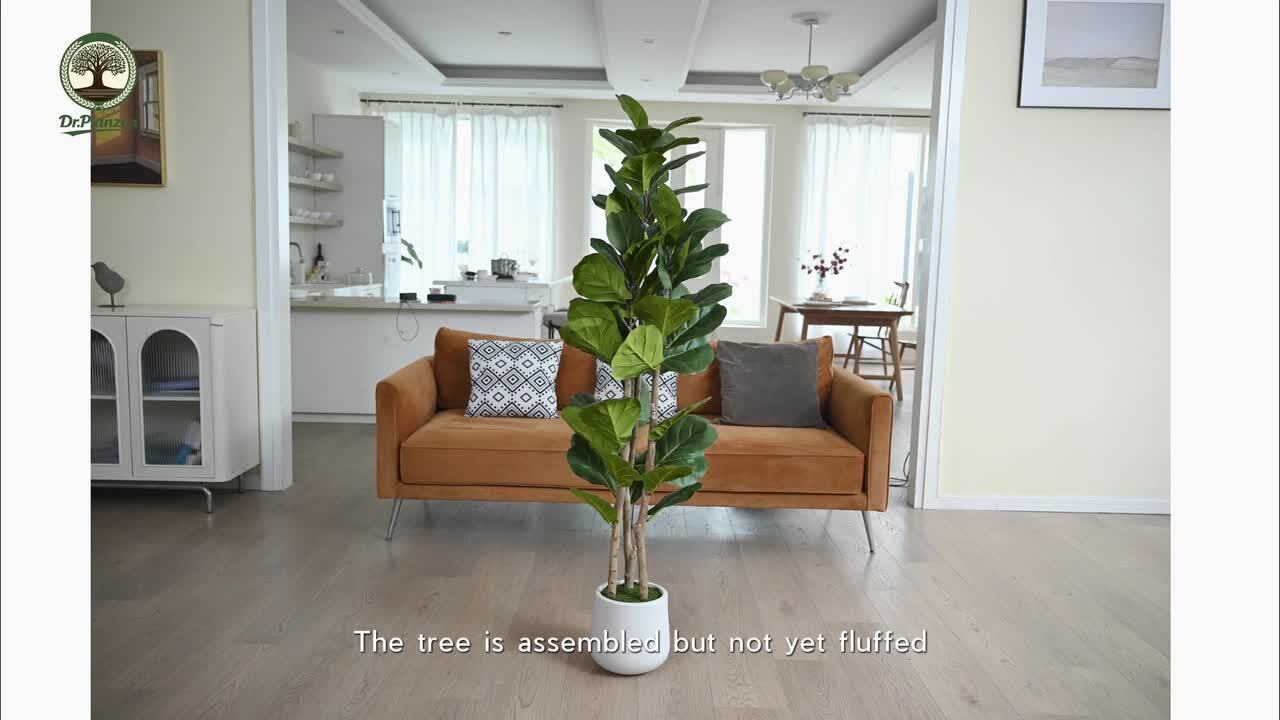 DR.Planzen 6 ft. Artificial Fiddle Leaf Fig Tree with Realistic