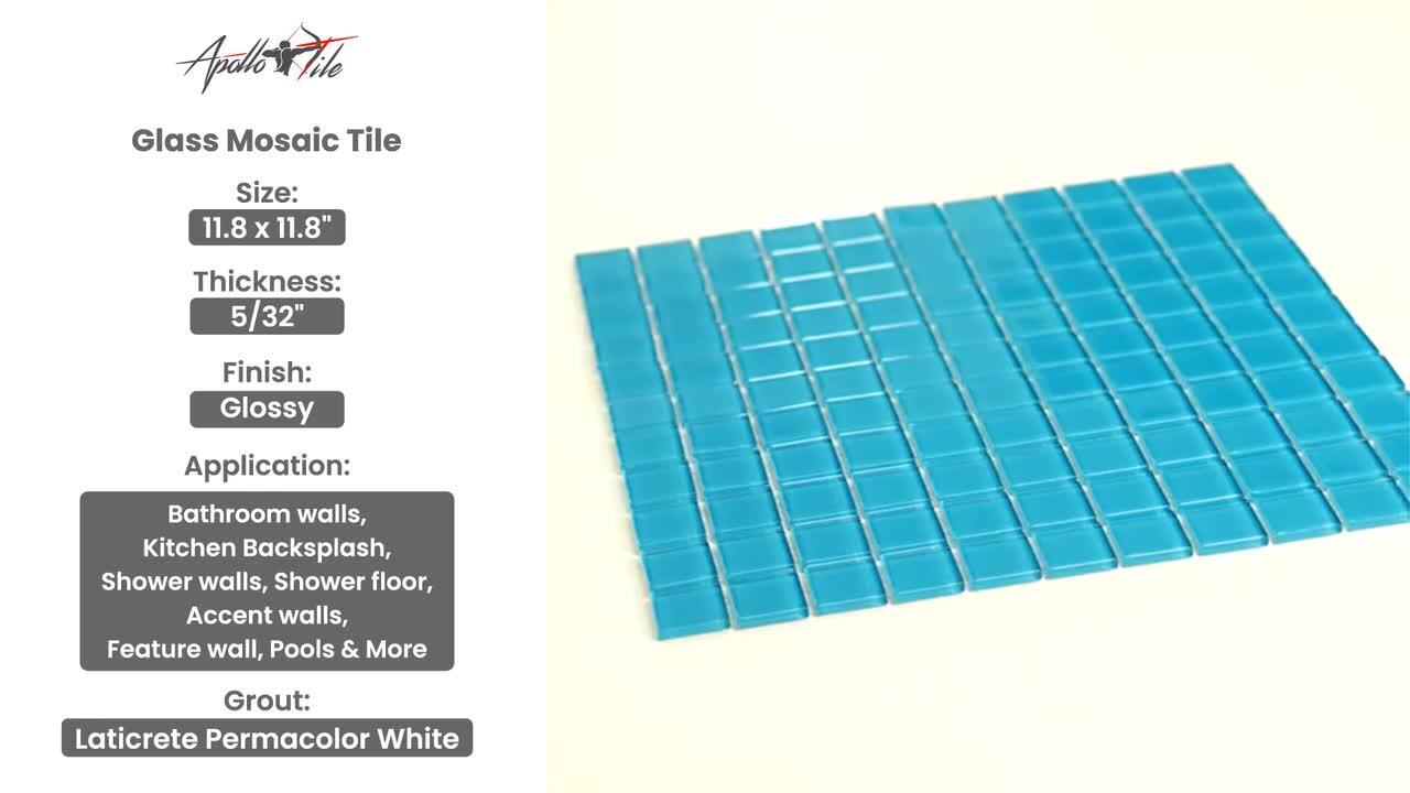 Apollo Tile Sky Blue 11.8 in. x 11.8 in. 1 in. x 1 in