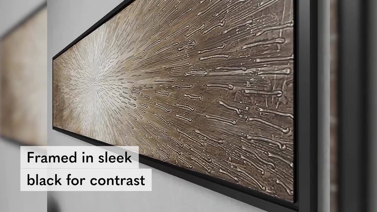 Litton Lane 1- Panel Starburst Radial Framed Wall Art with Black