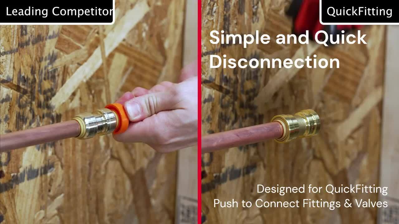 Efield 10-Pack 1/2" Push Fit Couplings With Disconnect Tool – No Lead Brass