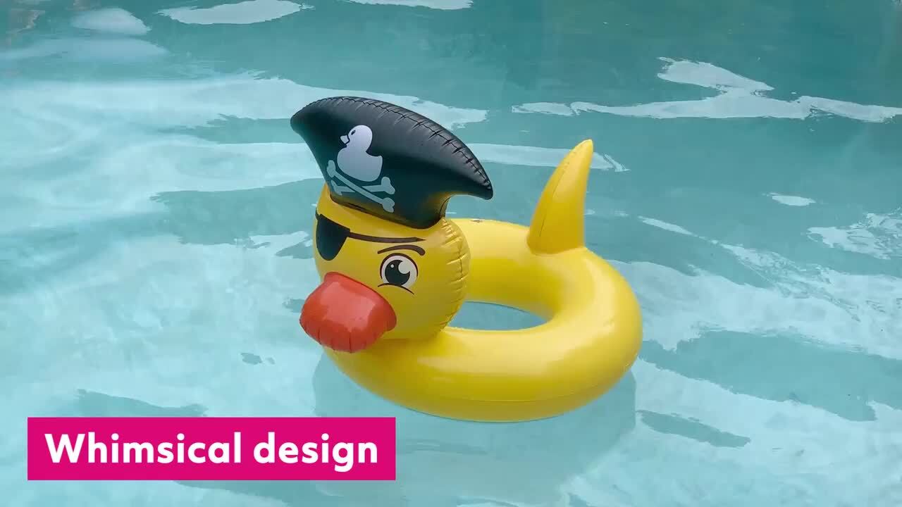Poolmaster Pirate Duck Tube Inflatable Swimming Pool Float, Yellow