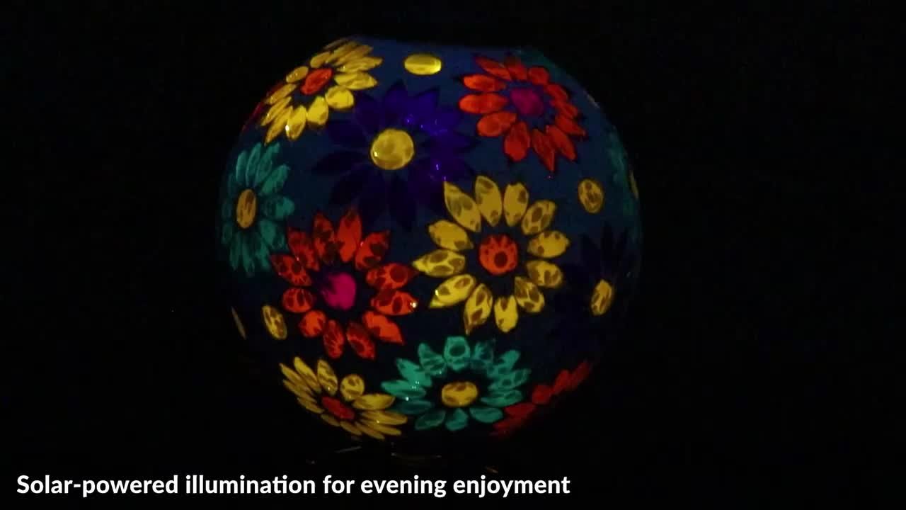 静態の宝珠/Static Orb Sunnydaze Pearl Pink Mosaic Gazing Ball with Solar Light 10 in. 2