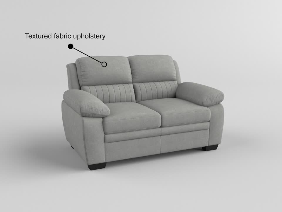 Lazzara Deliah 58 in. W Dark Gray Textured Fabric Loveseat 9333DG