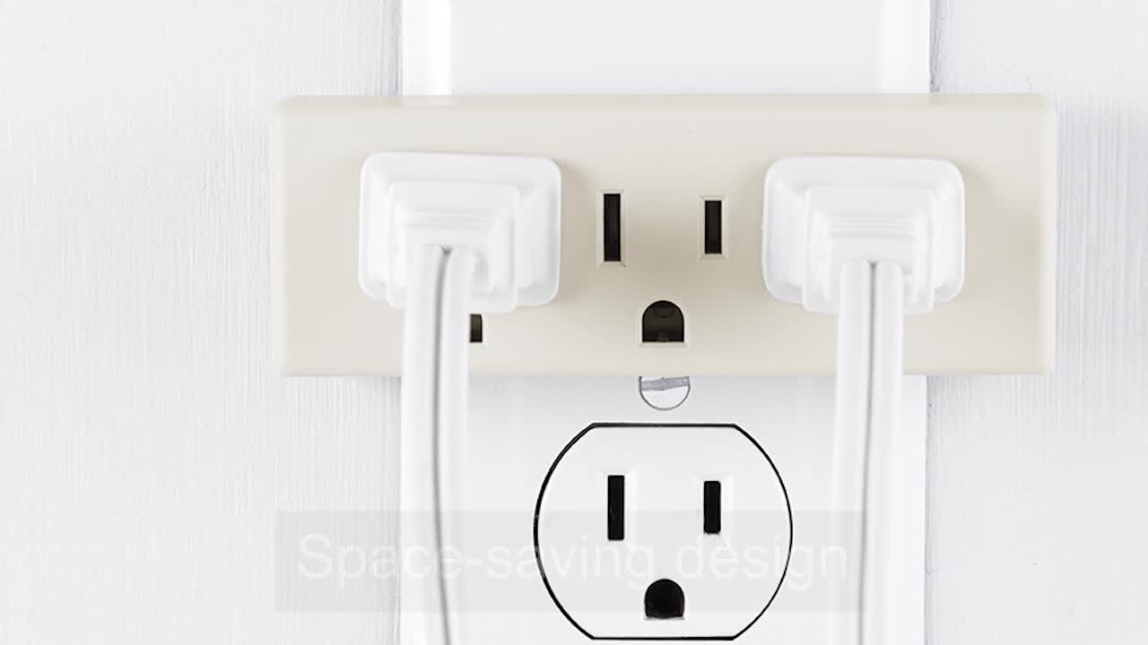 GE 15 Amp 125-Volt AC Grounding 3-Outlet Adapter, Almond 54195