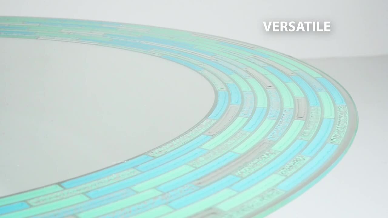 Head West 23 in. x 29 in. Sea Glass Tile Framed Oval Wall Decorative Vanity Mirror, image size:1280x720