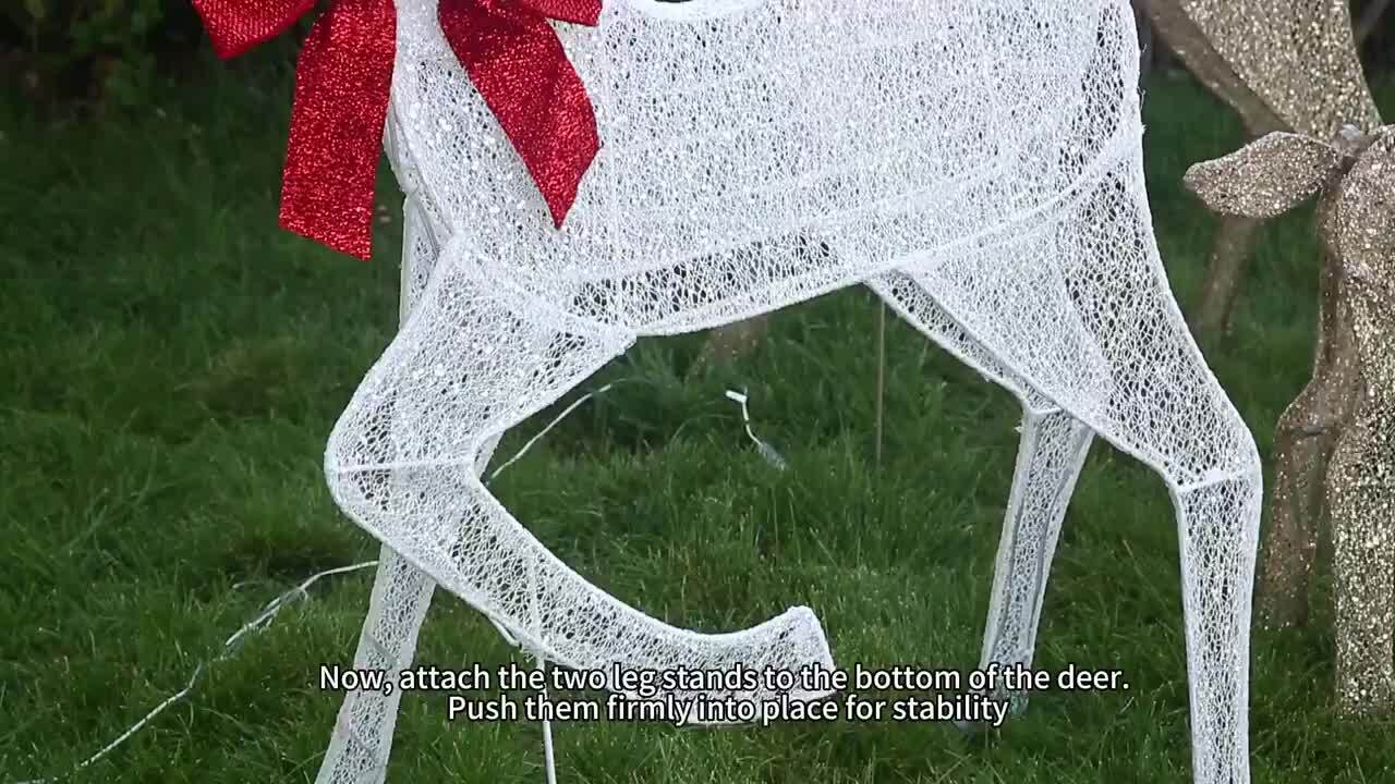 Starfree 3-Pieces Outdoor Christmas Decoration Reindeer Family