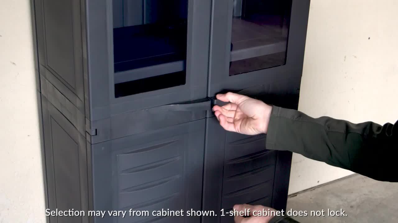 Sunnydaze Lockable Storage 23.5 in. W x 48.75 in. H x 14 in. D