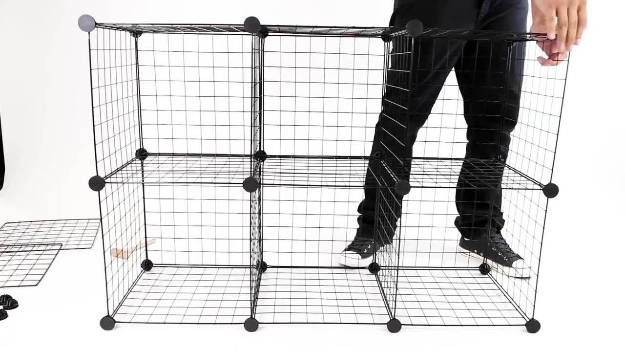 mount-it! 1 Gal. Wire Storage Cubes 6-Cube Metal Grid