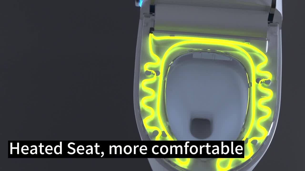 Nivencai Smart Elongated Bidet Toilet 1.28 GPF - Heated & Self-Cleaning