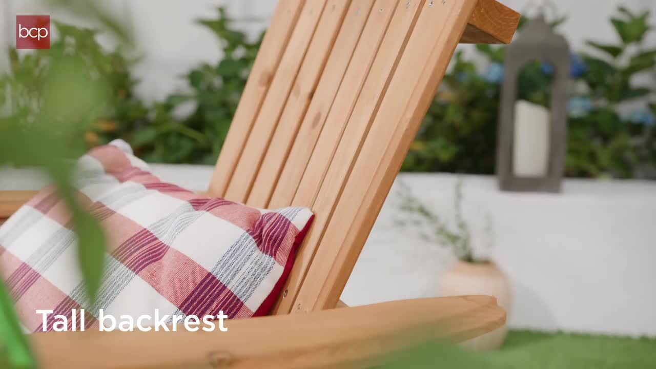 Best Choice Products Natural Folding Wood Outdoor Adirondack