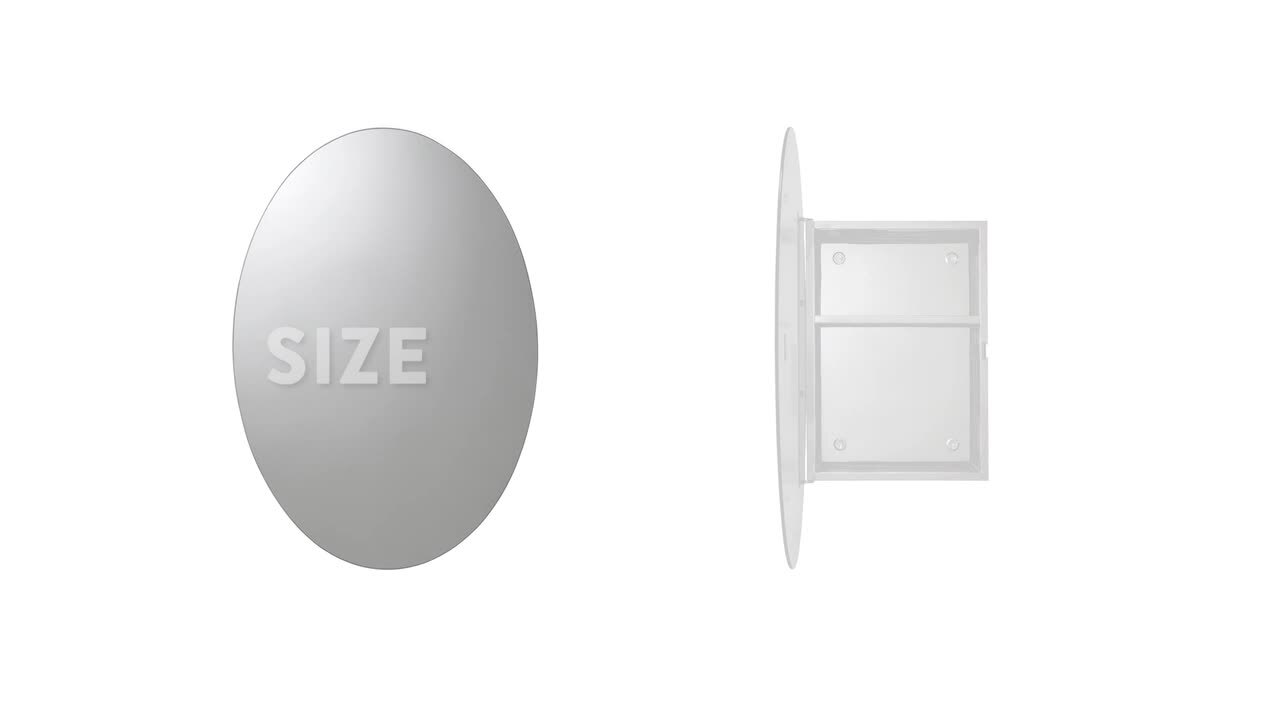 Croydex 18-in x 26-in Surface Mount Polished Stainless Steel Mirrored Oval Medicine Cabinet