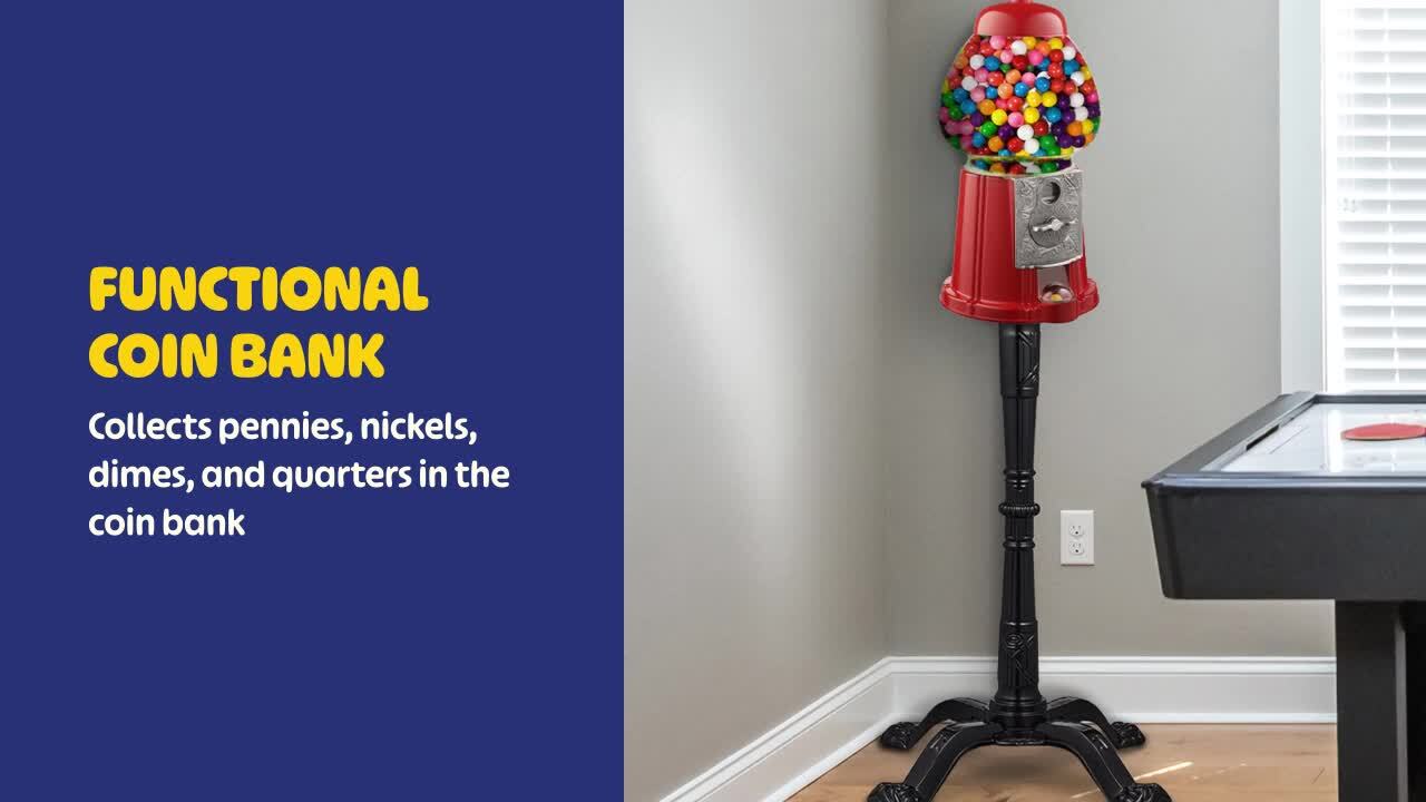 GREAT NORTHERN 15 in. Vintage Red Gumball Machine Bank with