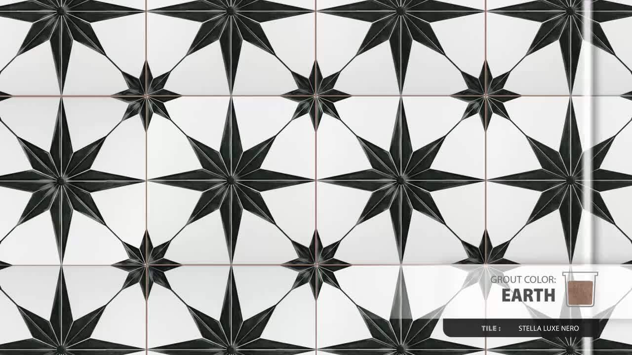 Stella Nero 9-3/4 in. x 9-3/4 in. Porcelain Floor and Wall Tile (10.88 sq. ft./Case)