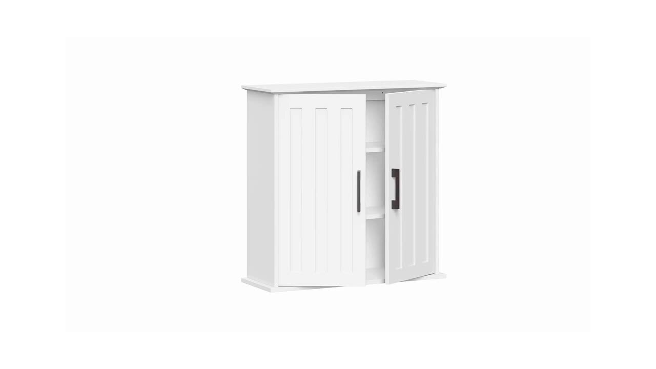 RiverRidge Monroe 23.63-in x 23.75-in x 8.69-in White Soft Close Bathroom Wall Cabinet