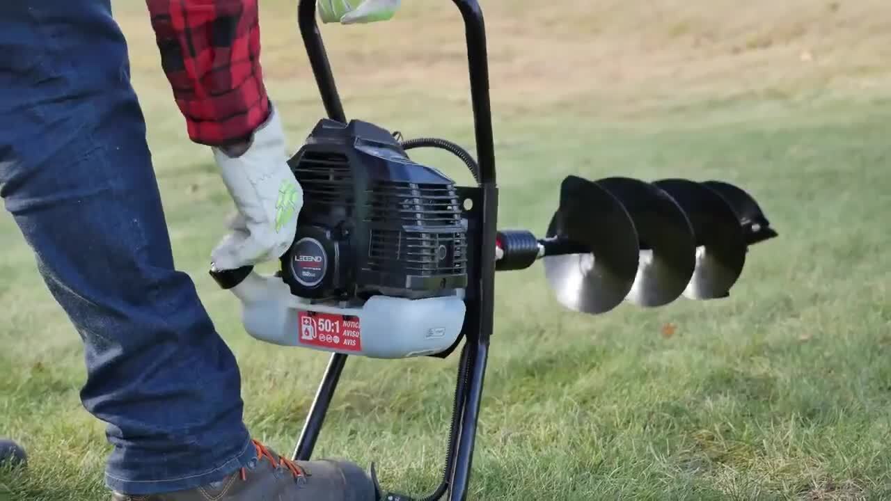 Legend Force 52 cc 2-Cycle Gas Powered 1-Man Earth Auger with 8 in