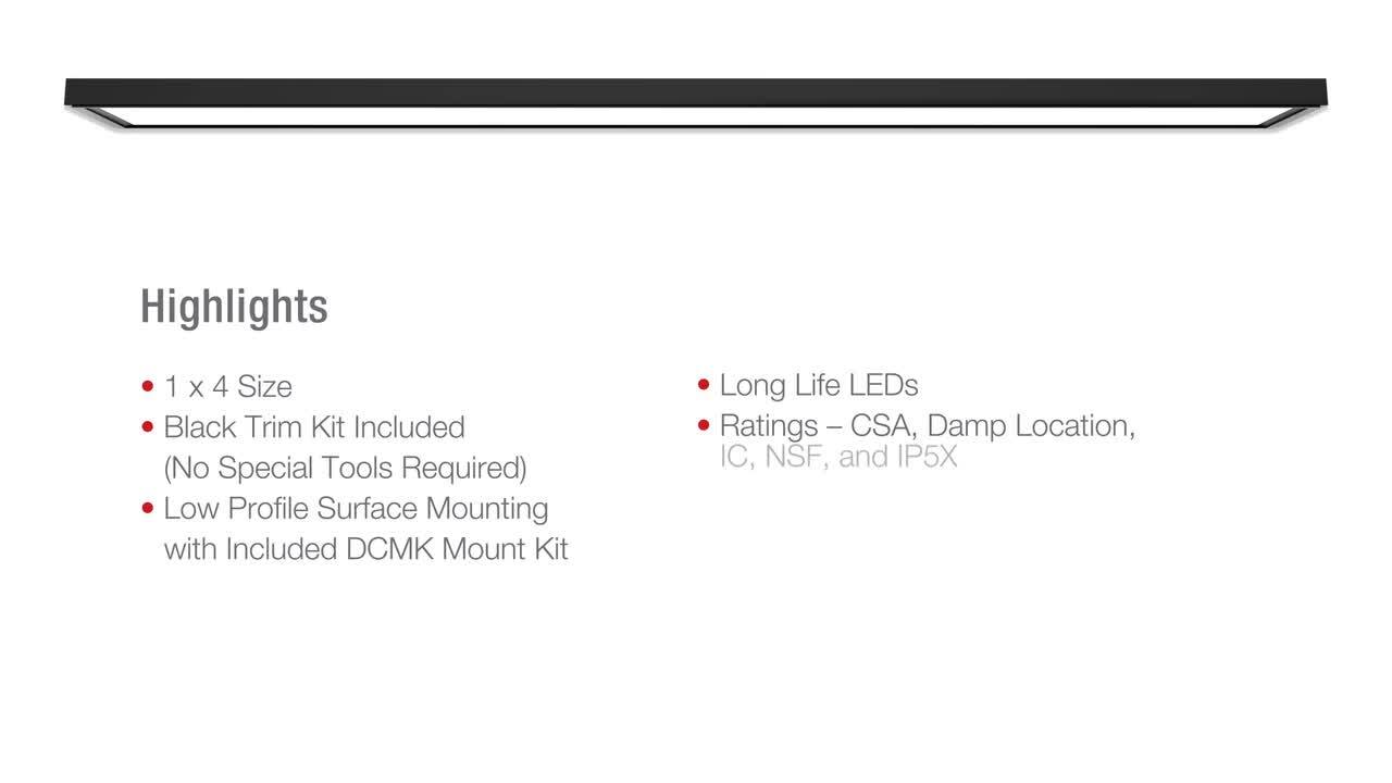 LPFM 1 ft. x 4 ft. 4000 Lumen Black or White Dimmable Integrated LED Flush  Mount Flat Panel Light with Switchable CCT