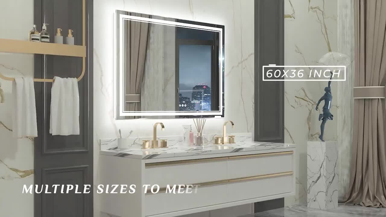 KeonJinn 48 in. W x 30 in. H Rectangular Frameless LED Light