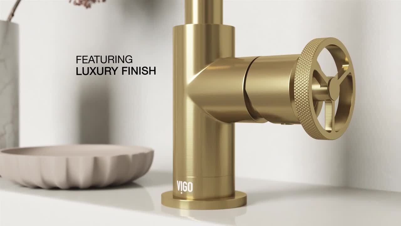 VIGO Cass Two Handle Wall Mount Bathroom Faucet in Matte Brushed Gold  VG05007MG - The Home Depot