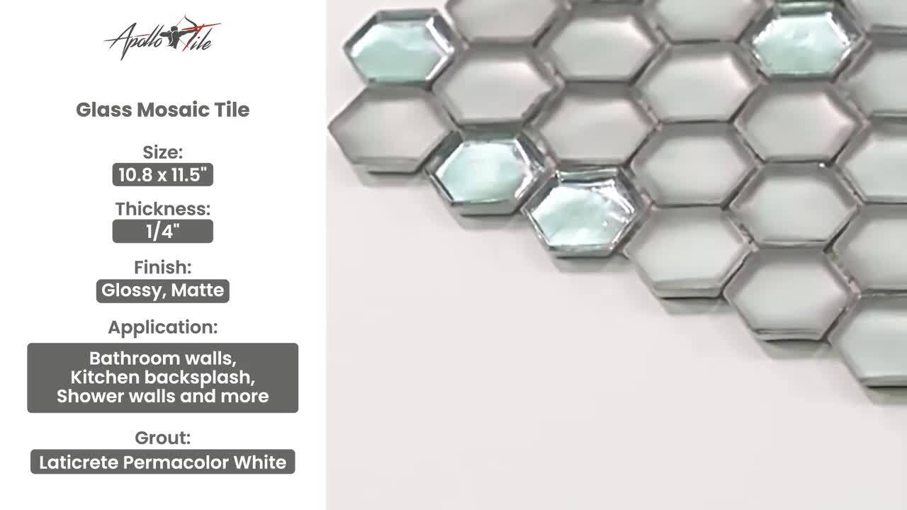 Apollo Tile (Sample) Majeste Bottle Green 4-in x 4-in Matte Glass Honeycomb Wall Tile