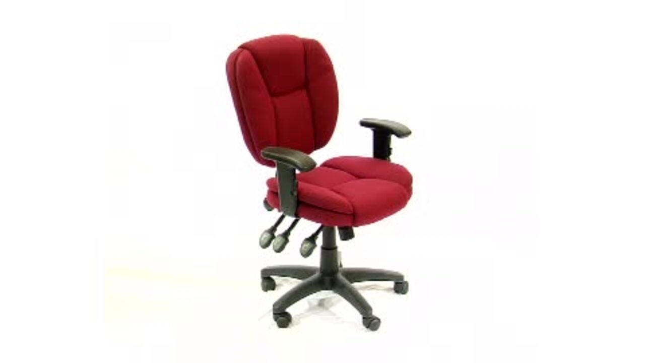 Flash Furniture Mid-Back Black Fabric Multifunction Ergonomic Swivel Task Chair 