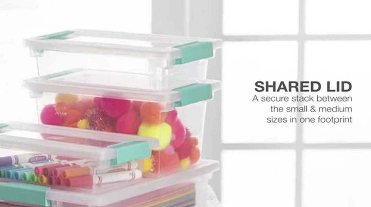 Sterilite Small File Clip Storage Box with Lid in Clear (6-Pack) 6