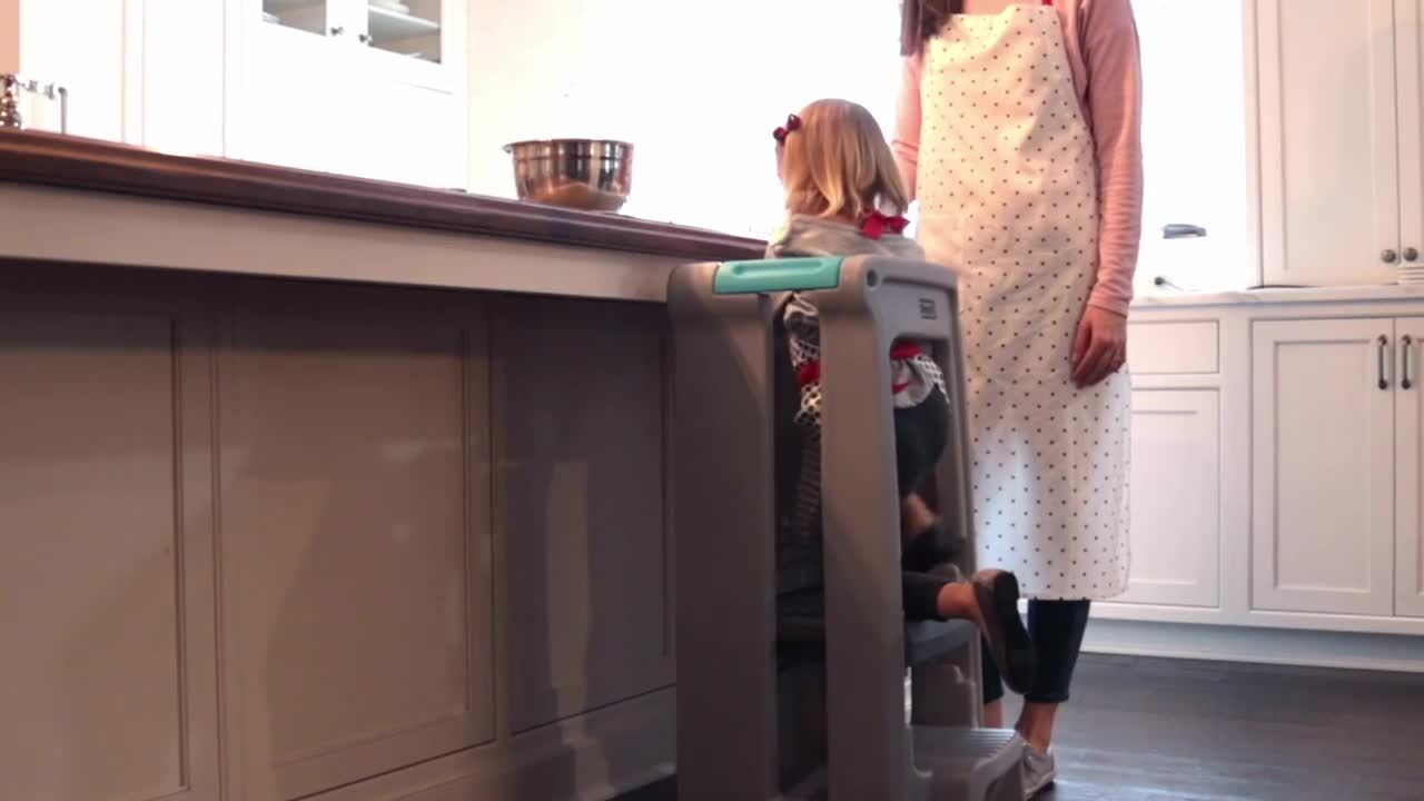 Espresso Brown Simplay3 Toddler Tower Childrens Step Stool with Three