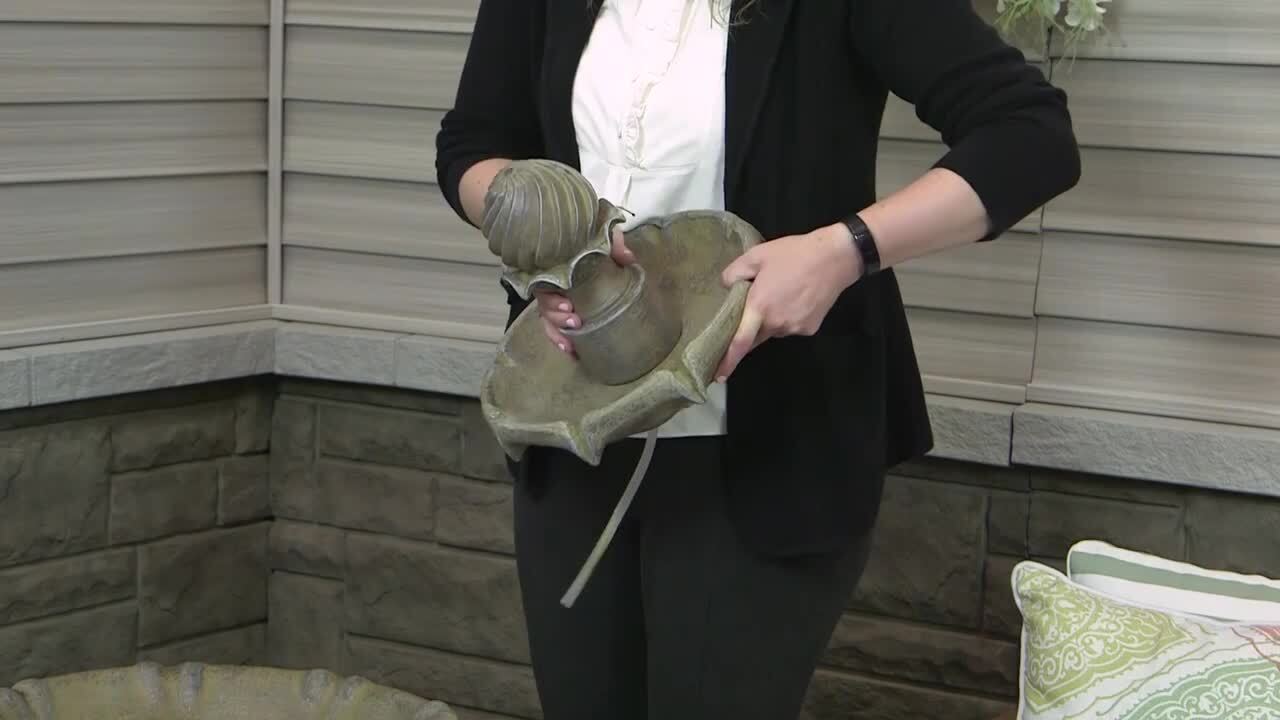 Sunnydaze 2-Tier Earth Solar Outdoor Tiered Water Fountain with