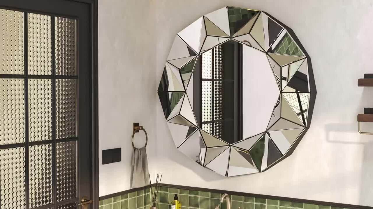 Vosuja 40 in. W x 40 in. H Round Frameless Wall Decor Mirror