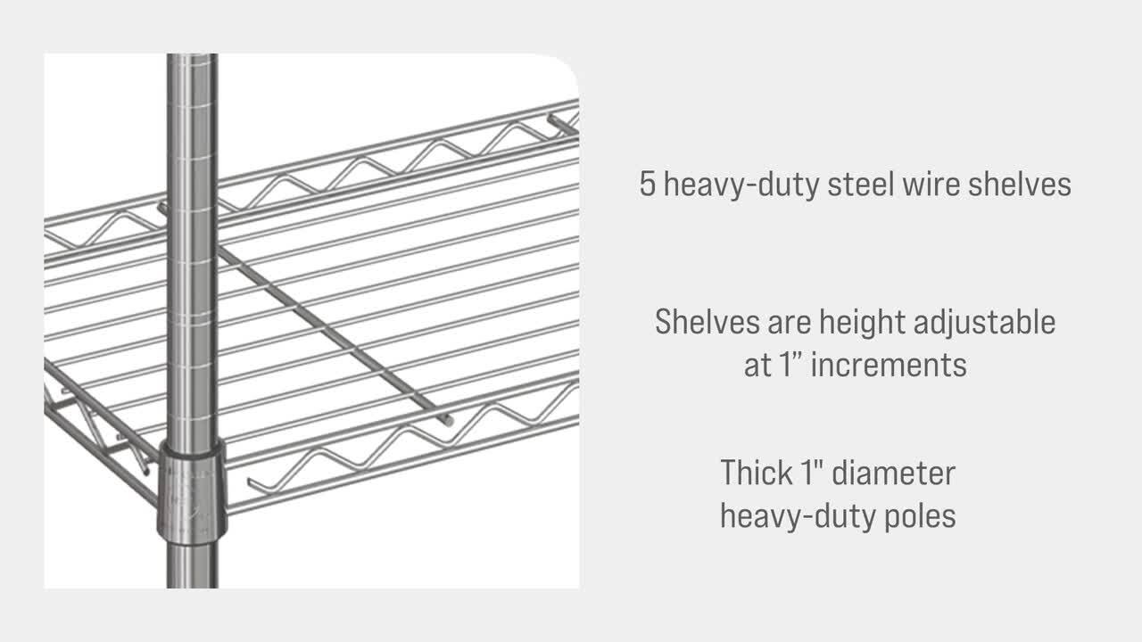 Seville Classics 4-Tier Steel Wire Shelving System in Black (36 in 