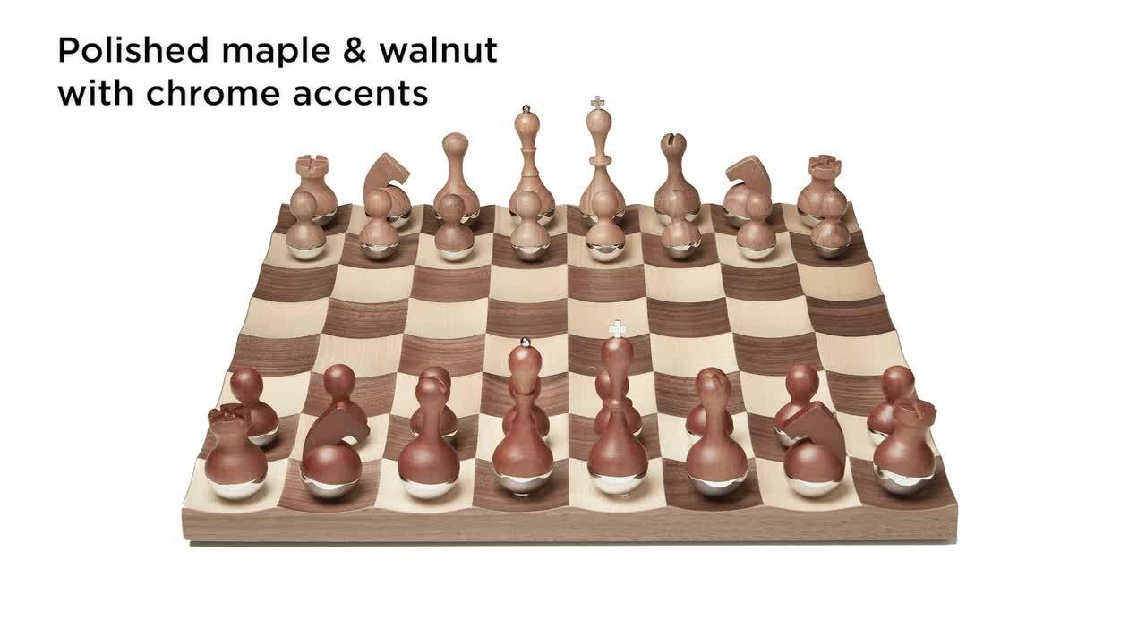 Umbra Wobble Chess Set Walnut 377601-656 - The Home Depot