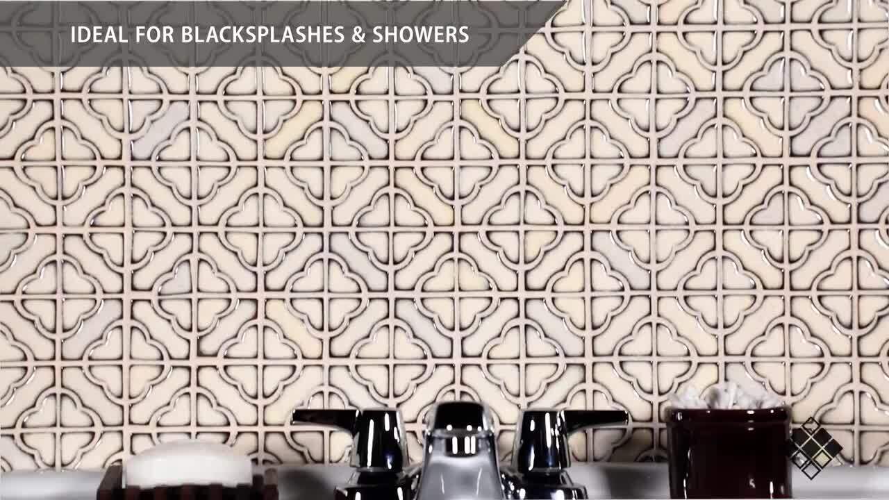 Merola Tile Tower Beige 6 in. x 6 in. Porcelain Mosaic Take