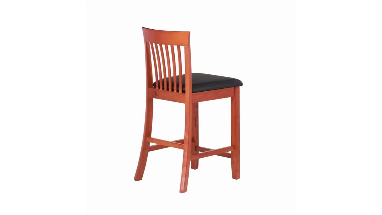Linon Home Decor Jonas 24 in. Dark Cherry Mission High Back